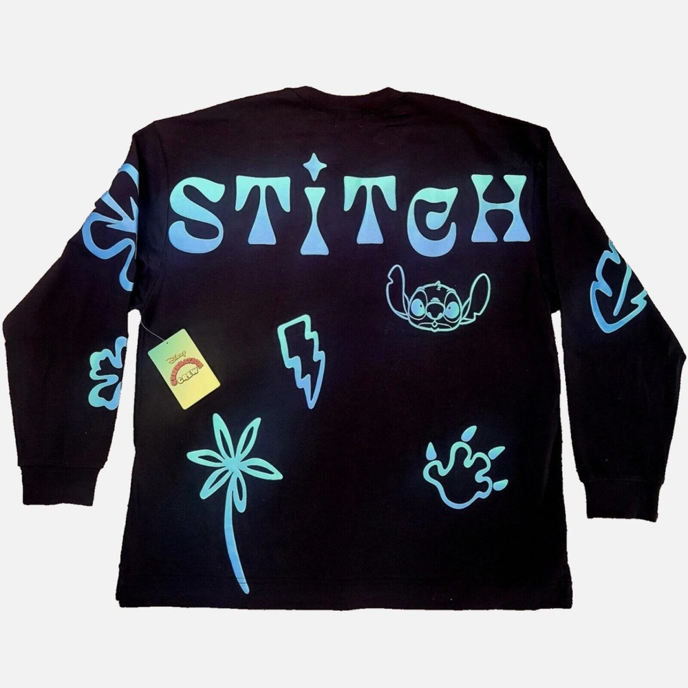 Black Stitch Graphic Long Sleeve Shirt